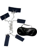 Dominant Submissive 4 Cuffs And Collar Set -black